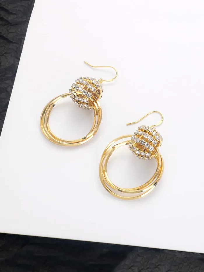 Necklaces Yellow Chimes Yellow Chimes Earrings for Women and Girls Drop Earrings for Girls Gold Plated Circle Drop Earrings Birthday Gift for girls and women Anniversary Gift for Wife