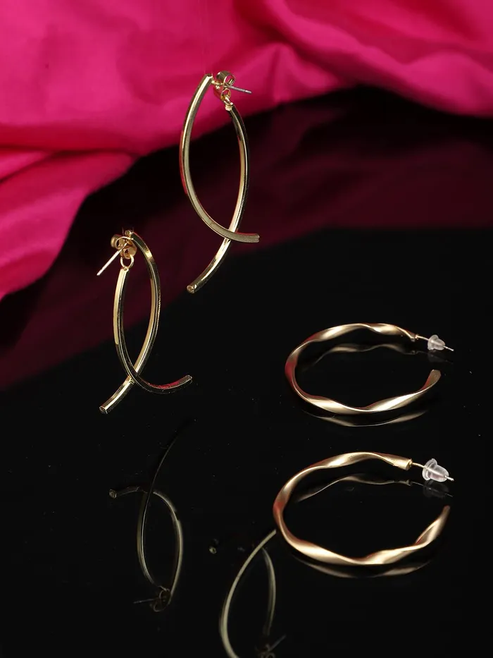 Necklaces Yellow Chimes Yellow Chimes Earrings for Women and Girls Hoop Earrings for Girls Gold Plated Hoop Earrings Birthday Gift for girls and women Anniversary Gift for Wife