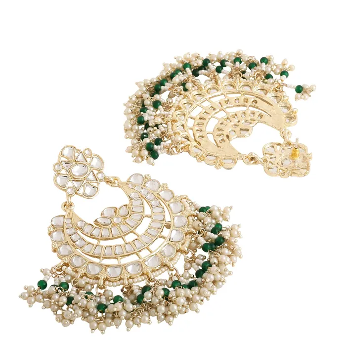 Necklaces Yellow Chimes Yellow Chimes Earrings for Women and Girls Kundans Chandbali Gold Plated Kundan Studded Drop Chandbali Earrings Birthday Gift for girls and women Anniversary Gift for Wife