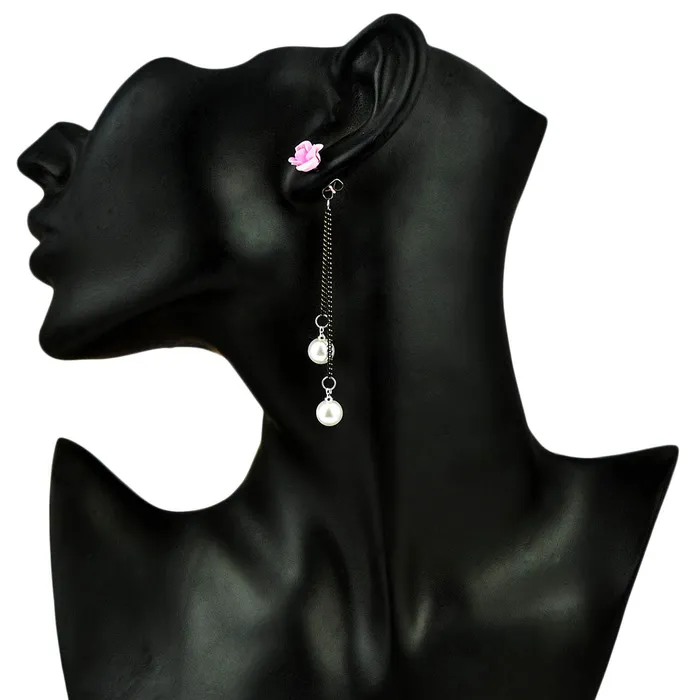 Necklaces Yellow Chimes Yellow Chimes Fancy Party ware Rose Pearl Acrylic Dangle Earring for Women and Girls