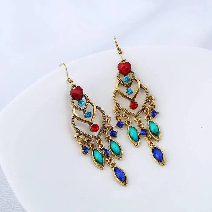 Necklaces Yellow Chimes Yellow Chimes Fashion Alloy Crystal Dangle Earring for Women Girls