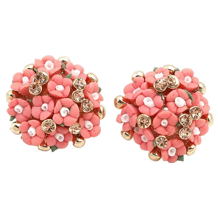 Necklaces Yellow Chimes Yellow Chimes Flower Studs Fancy Earrings for Girls and Women English Pink and Pink Rose Green