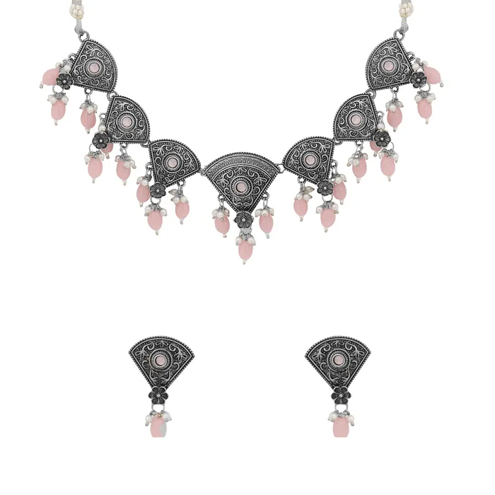 Necklaces Yellow Chimes Yellow Chimes Jewellery Set for Women and Girls Choker Set for Women Silver Tone Pink Beads Drop Choker Necklace Set for Women Birthday Gift For Girls and Women Anniversary Gift for Wife Necklaces Yellow Chimes Yellow Chimes Jewellery Set for Women and Girls Choker Set for Women Silver Tone Pink Beads Drop Choker Necklace Set for Women Birthday Gift For Girls and Women Anniversary Gift for Wife