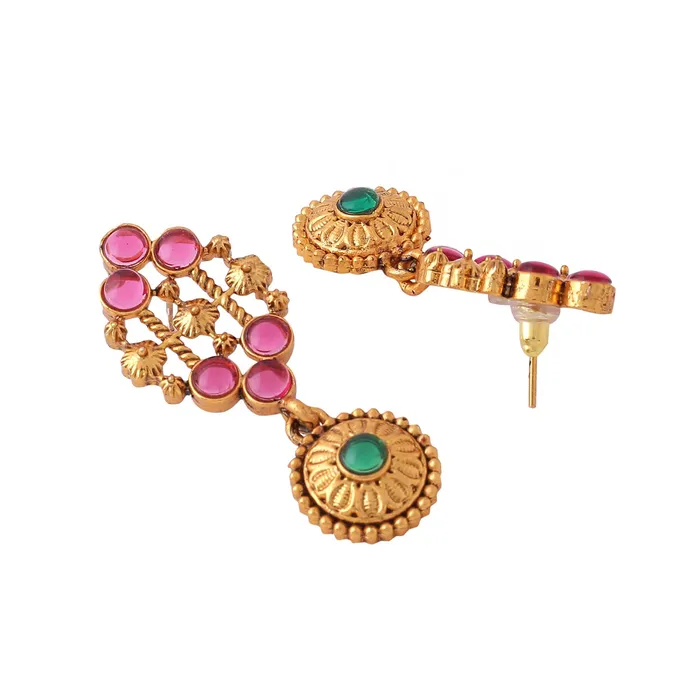 Necklaces Yellow Chimes Yellow Chimes Jewellery Set for Women and Girls Kundan Necklace Set Gold Plated Blue Beads Studded Kundan Choker Necklace Set Birthday Gift for girls and women Anniversary Gift for Wife