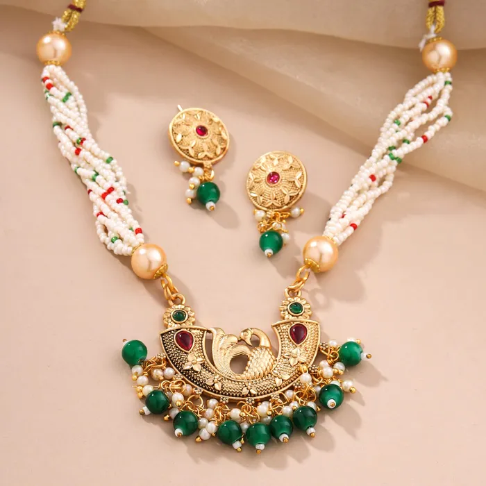 Necklaces Yellow Chimes Yellow Chimes Jewellery Set for Women and Girls Kundan Necklace Set Gold Plated Pink Stone Studded Kundan Necklace Set Birthday Gift for girls and women Anniversary Gift for Wife
