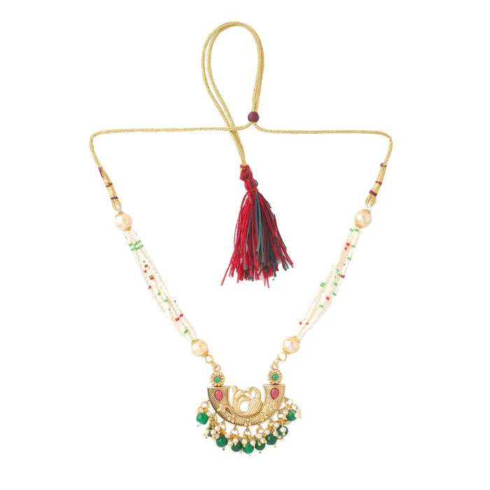 Necklaces Yellow Chimes Yellow Chimes Jewellery Set for Women and Girls Kundan Necklace Set Gold Plated Pink Stone Studded Kundan Necklace Set Birthday Gift for girls and women Anniversary Gift for Wife