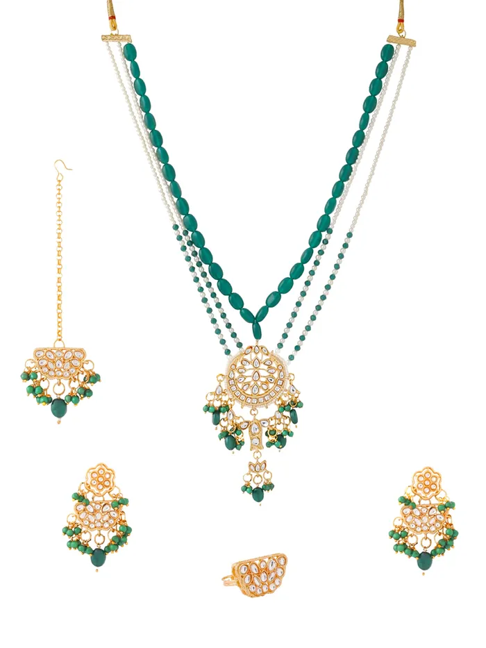 Necklaces Yellow Chimes Yellow Chimes Jewellery Set for Women Green Beads Kundan Necklace Set for Women Traditional GoldPlated Jewellery Set for Girls Birthday Gift for Girls Women Anniversary Gift for Wife Necklaces Yellow Chimes Yellow Chimes Jewellery Set for Women Green Beads Kundan Necklace Set for Women Traditional GoldPlated Jewellery Set for Girls Birthday Gift for Girls Women Anniversary Gift for Wife