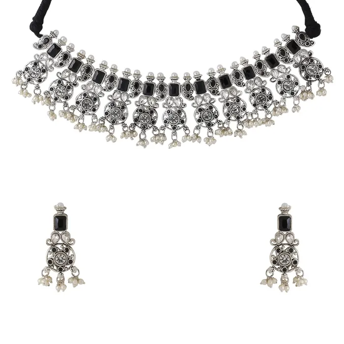 Necklaces Yellow Chimes Yellow Chimes Jewellery Set For Women Pink and Green Stone Beaded Pearl Studded Exquisite Choker Necklace Set For Women and Girls Necklaces Yellow Chimes Yellow Chimes Jewellery Set For Women Pink and Green Stone Beaded Pearl Studded Exquisite Choker Necklace Set For Women and Girls