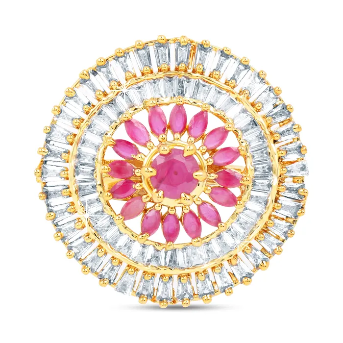 Necklaces Yellow Chimes Yellow Chimes Rings for Women American Diamond Ring White ADStudded Adjustable Floral Finger Ring For Women And Girls RG 3 Adjustable