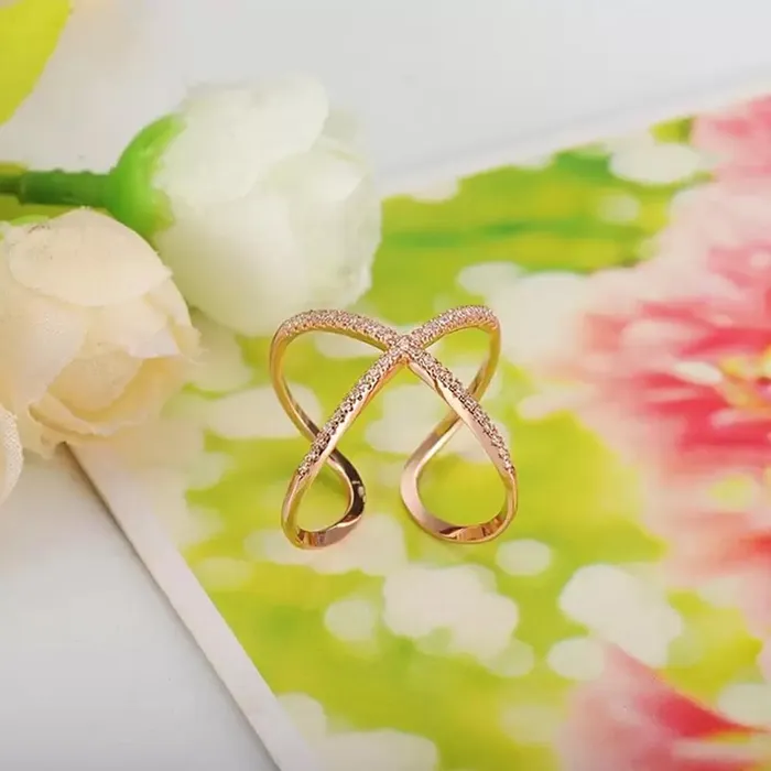 Necklaces Yellow Chimes Yellow Chimes Rings for Women and Girls Crystal Ring Adjustable Crystal Rings Rose Gold Tone Combo of 3pcs Ring for Women Birthday Gift For girls and women Anniversary Gift for Wife
