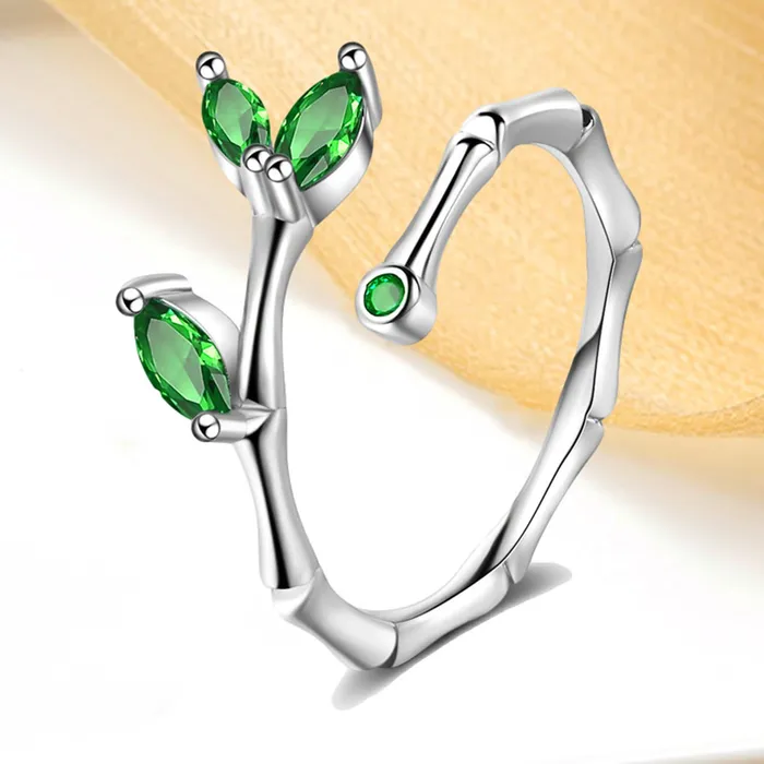 Necklaces Yellow Chimes Yellow Chimes Rings for Women and Girls Fashion Green Ring Adjustable Crystal Rings Silver Tone Leafy Shaped Finger Ring for Women Birthday Gift For Girls Women Anniversary Gift for Wife