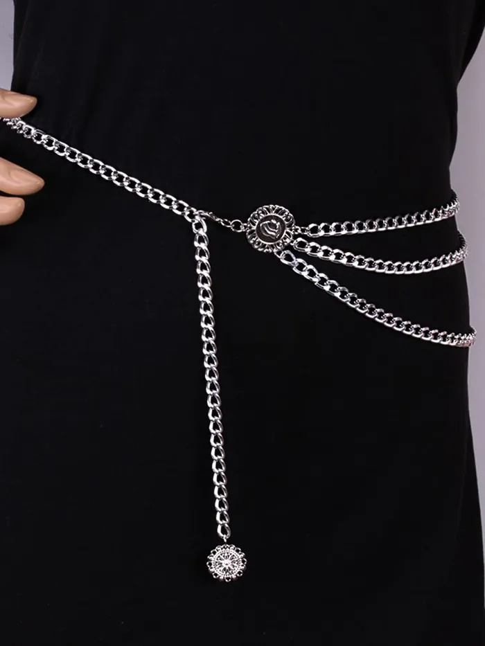 Necklaces Yellow Chimes Yellow Chimes Waist Chain for Women and Girls Fashion Hip Chain for Women Silver Toned Multilayered Belly Chain Birthday Gift for girls and women