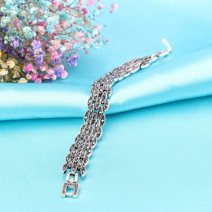 Necklaces Yellow Chimes Yellow Chimes Women Crystal Bracelets Evil Eye Shaped Silver Toned Bracelets for Women CZ Crystals Bracelet For Women Birthday Gift for Girls Women Anniversary Gift for Wife