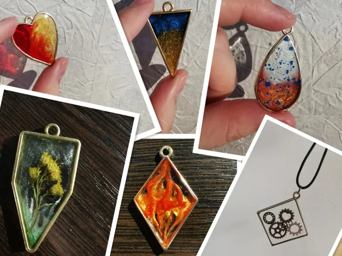Open Backed Metal Pendant Bezel Available as a set of 10 in 5 Metallic Variants Resin Art Hub Rings
