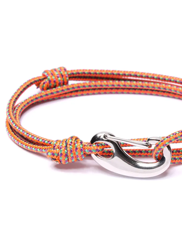 Orange Tactical Cord Bracelet for Men Silver Clasp 28S We Are All Smith Bracelets