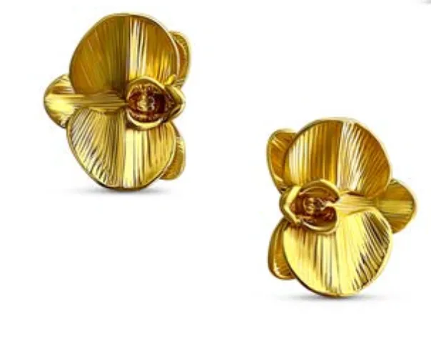 Orchid Earrings Gold briwok Earrings