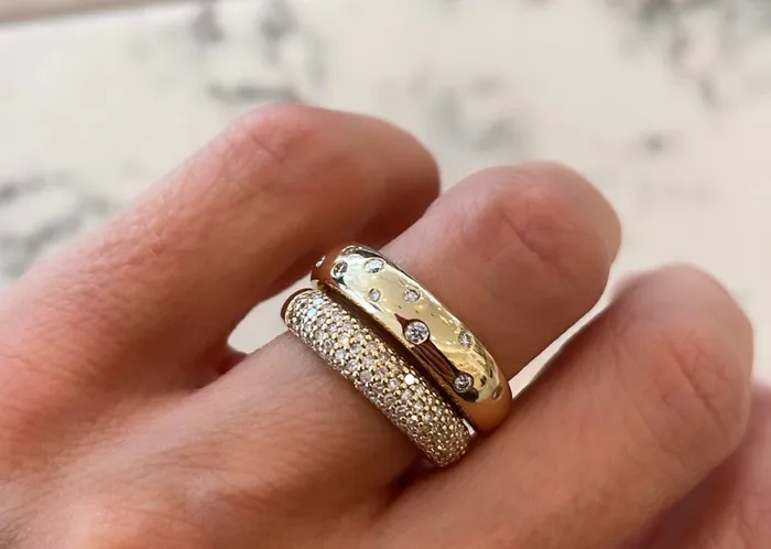 Pave Diamond Domed Ring Rachel Reid Rings Pave Diamond Domed Ring Rachel Reid Rings