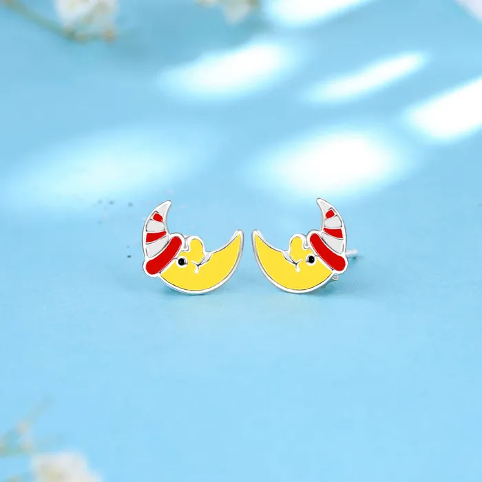 Raajsi by Yellow Chimes 925 Sterling Silver Stud Earring for Girls Kids Melbees Kids Collection Moon Designed Birthday Gift for Girls Kids With Certificate of Authenticity 6 Month Warranty Yellow Chimes Earrings