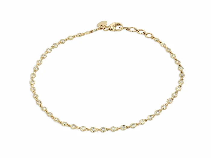 Rachel Reid Bracelets Mini diamond bezel link bracelet