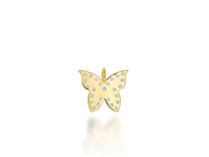 Rachel Reid Gold and Diamond Butterfly Charm Earrings