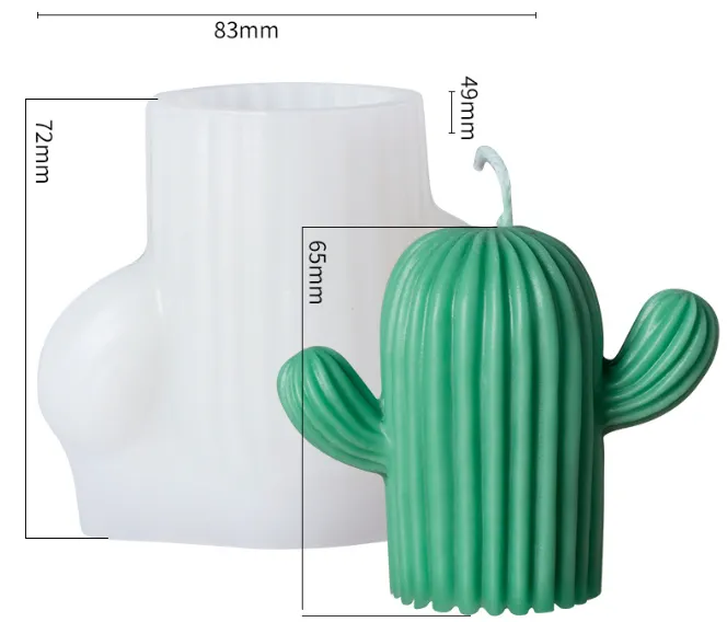 RESIN ART HUB Necklaces Cactus Shaped Silicone Molds for Candle Making