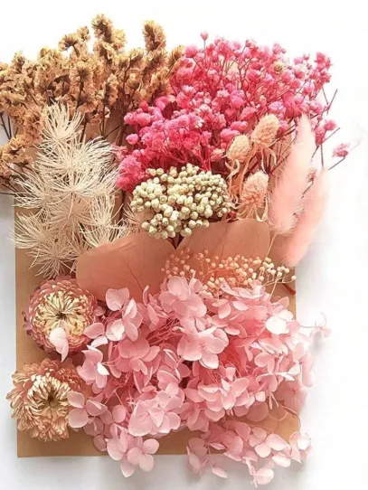 RESIN ART HUB Necklaces Pink Dried Flowers for Candle Making 1