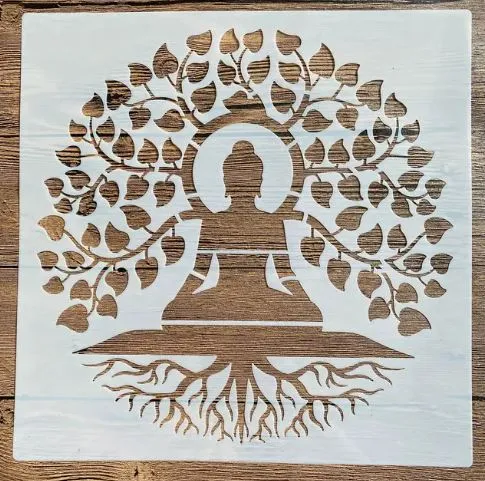 Resin Art Hub Necklaces Stencil Enlightened Buddha 30cm30cm for Resin Art