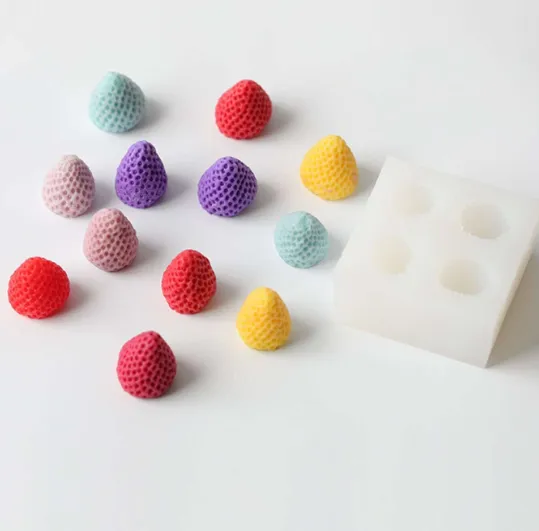 RESIN ART HUB Necklaces Strawberry Shaped Silicone Mold for Candle Making