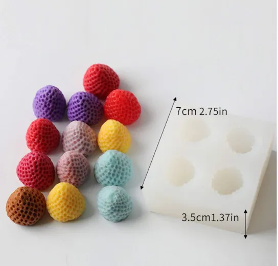 RESIN ART HUB Necklaces Strawberry Shaped Silicone Mold for Candle Making