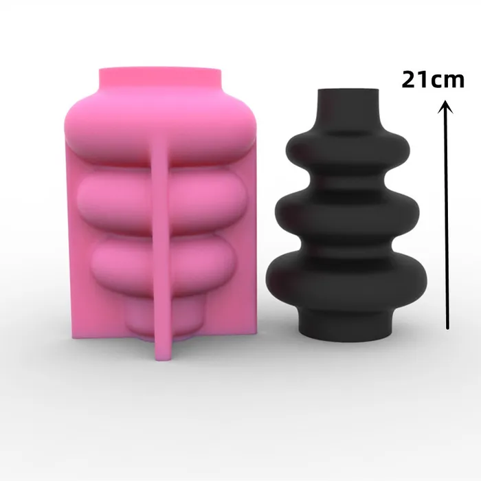 Resin Art Hub Nordic circular stacked vase Silicone Mold for Jesmonite Art Necklaces
