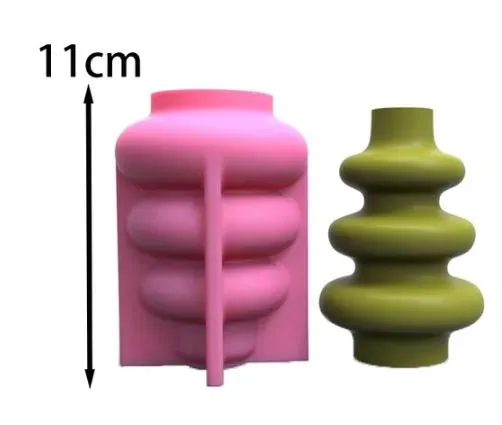 Resin Art Hub Nordic circular stacked vase Silicone Mold for Jesmonite Art Necklaces