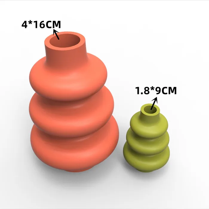 Resin Art Hub Nordic circular stacked vase Silicone Mold for Jesmonite Art Necklaces