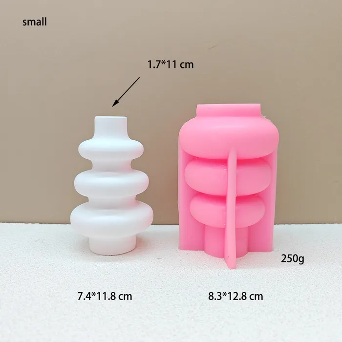 Resin Art Hub Nordic circular stacked vase Silicone Mold for Jesmonite Art Necklaces