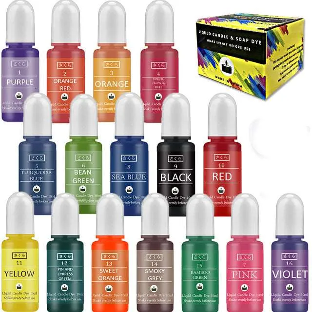 Resinarthub Earrings 16 Colors Set Candle Dyes Pigment for Candle Making
