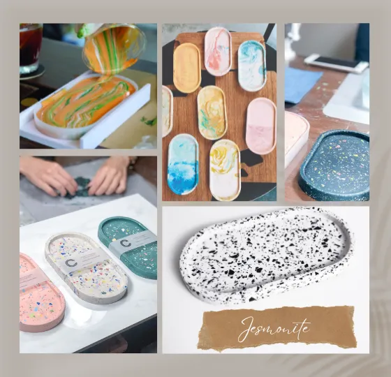 Resinarthub Earrings Jesmonite Workshop In Dubai