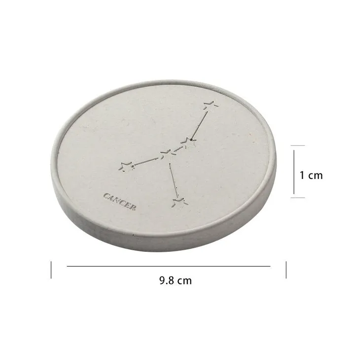 Resinarthub Necklaces Zodiac Coaster Silicone Mold for Jesmonite Art