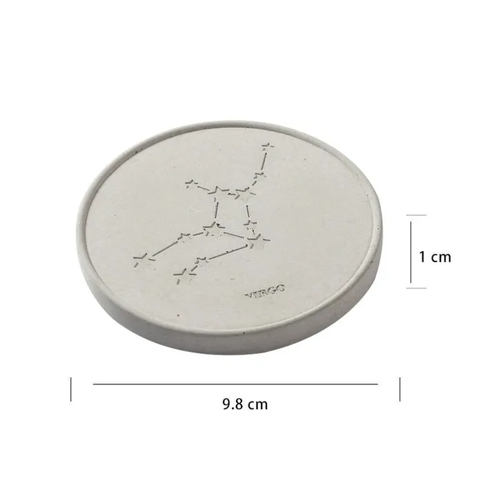Resinarthub Necklaces Zodiac Coaster Silicone Mold for Jesmonite Art