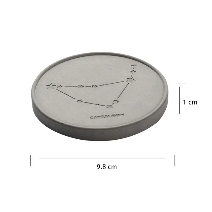 Resinarthub Necklaces Zodiac Coaster Silicone Mold for Jesmonite Art