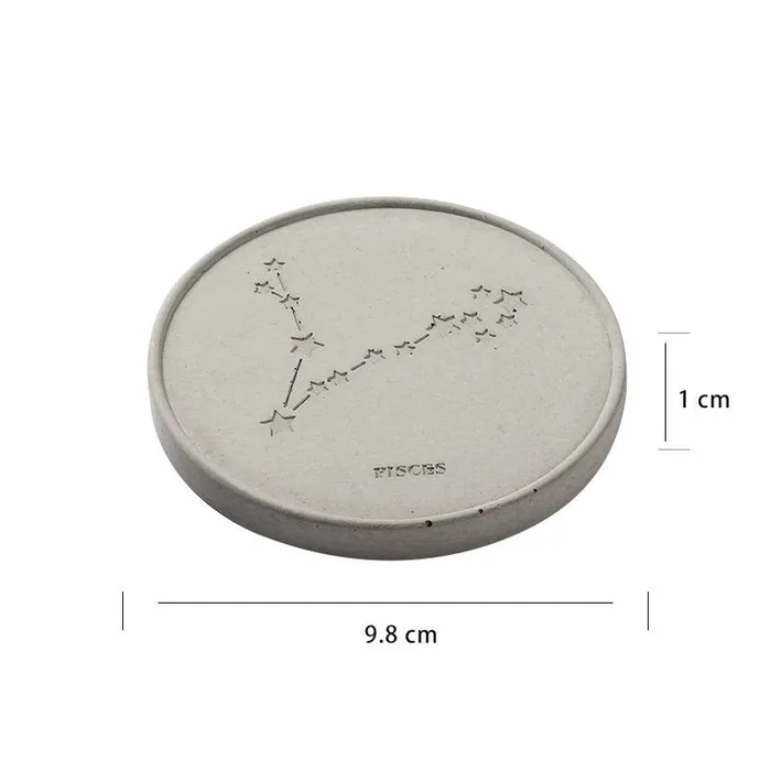 Resinarthub Necklaces Zodiac Coaster Silicone Mold for Jesmonite Art