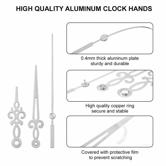 Resinarthub Rings Geometric Clock Hands Needles Gold Silver Black White