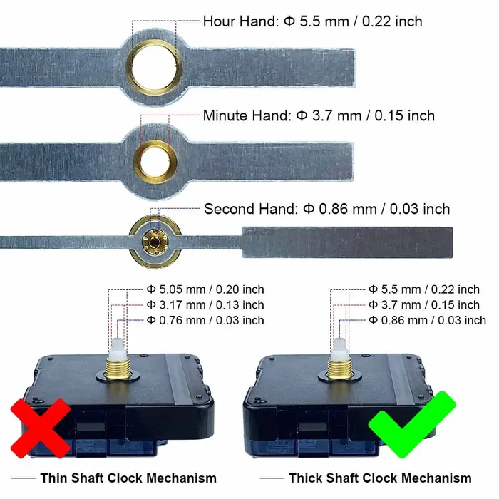 Resinarthub Rings Geometric Clock Hands Needles Gold Silver Black White