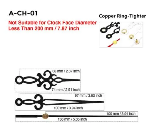 Resinarthub Rings Geometric Clock Hands Needles Gold Silver Black White