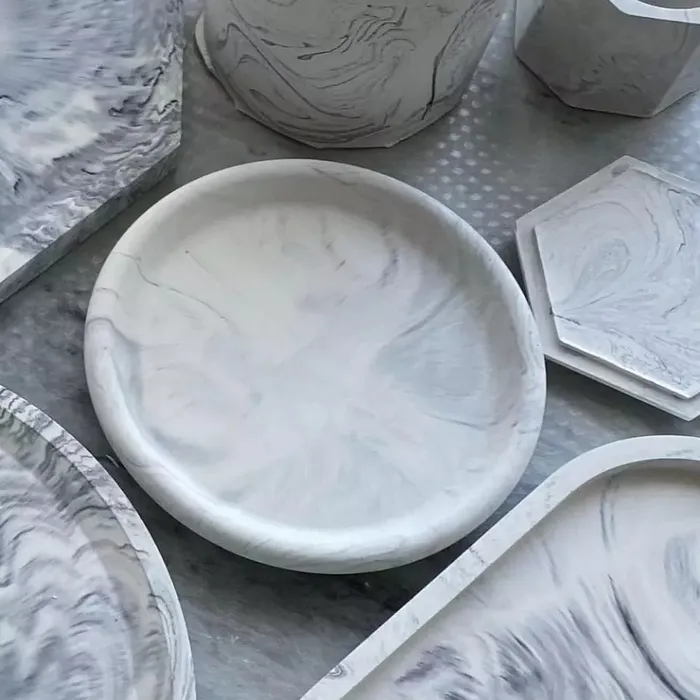 Resinarthub Rings Small Round Plate Crystal Silicone Mould