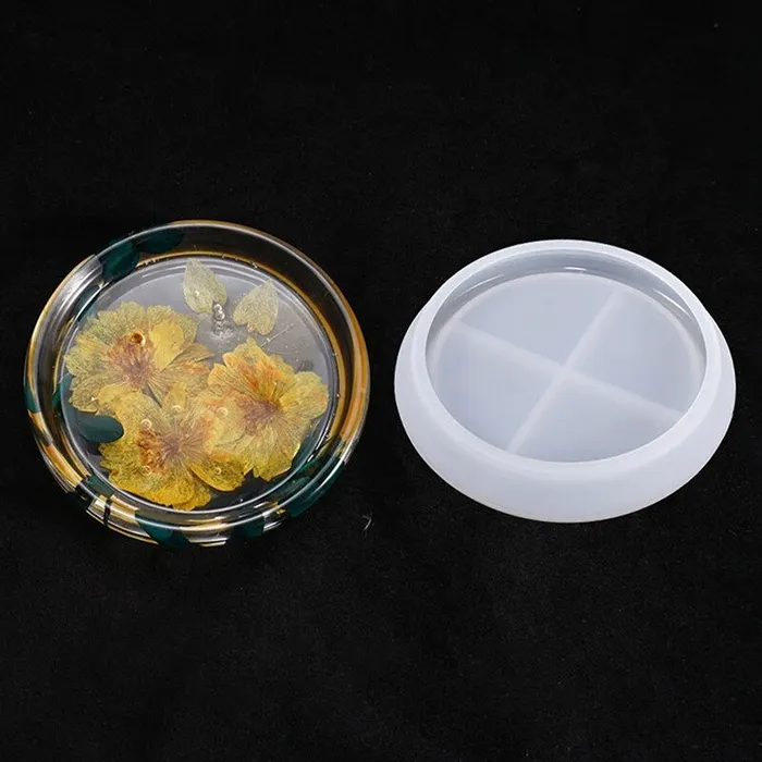 Resinarthub Rings Small Round Plate Crystal Silicone Mould