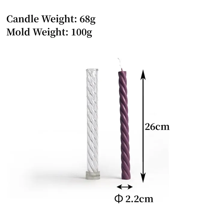 Resinarthub Rings Twist Curve Acrylic Pillar Candle Mold 3 variants