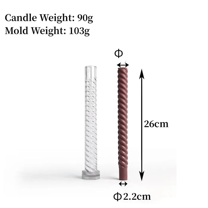 Resinarthub Rings Twist Curve Acrylic Pillar Candle Mold 3 variants