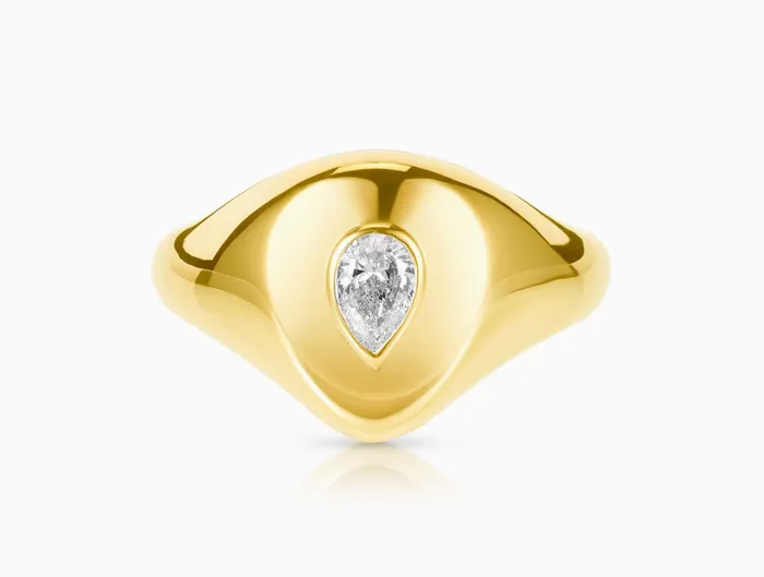 Rings Pear Pinky Ring Carbon Hyde
