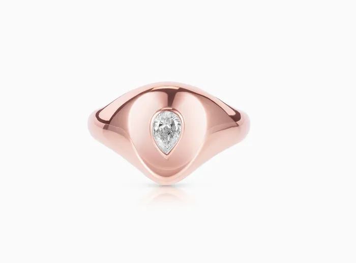 Rings Pear Pinky Ring Carbon Hyde