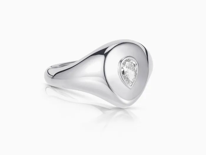 Rings Pear Pinky Ring Carbon Hyde