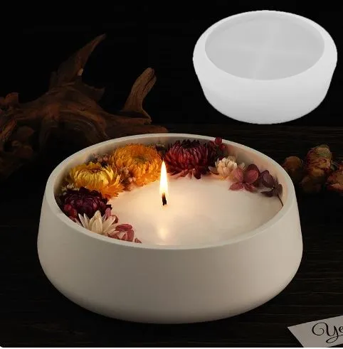 Rings Resin Art Hub Round Candle Storage Jar Silicone Mold